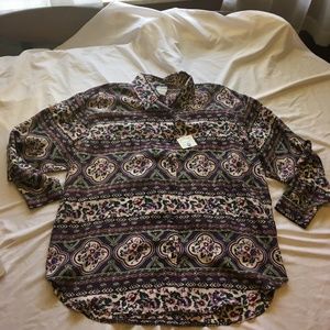 Backyard Blues NWT 100% Silk Blouse Size 20W